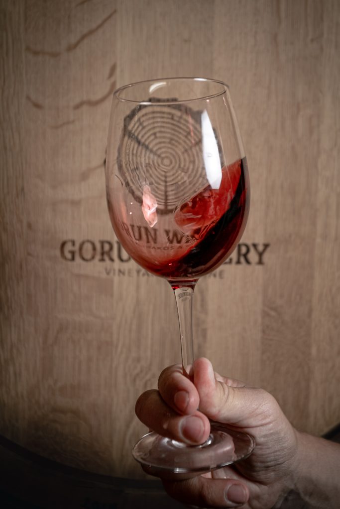 wine in glass